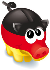 sparschwein schwarz rot gold