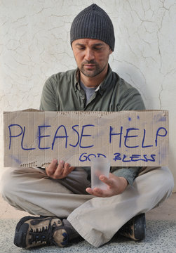 Homeless asking for help - a series of HOMELESS images.