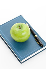 green apple and Textbook