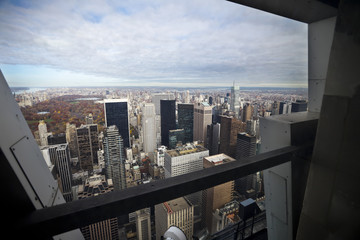 Fototapeta na wymiar Manhattan through a window.