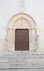 Fototapeta na wymiar Wooden Portal of Bitetto Cathedral. Apulia.