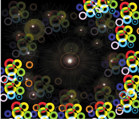 Fototapeta premium Abstract colour background with iridescent circles