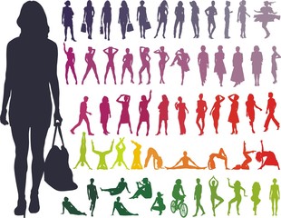 Vector Silhouettes Women