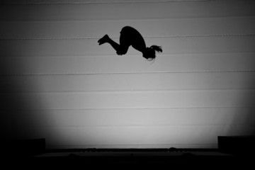 trampoline girl silhouette