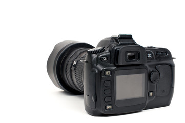 Digital photo camera isolated on a white