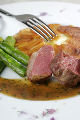 Mignon de Veau, asperges et pomme de terre