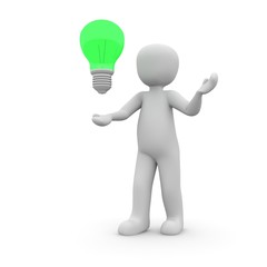 schwebende Glühbirne