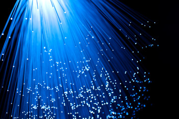 Cascading blue fibre optics.