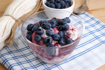 frischer Blaubeerenjoghurt