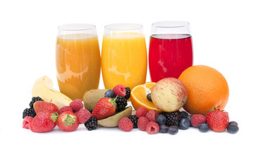 Healthy juice and fruit