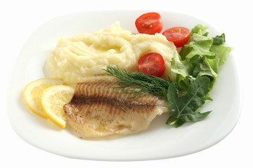 tilapia with mashed potato