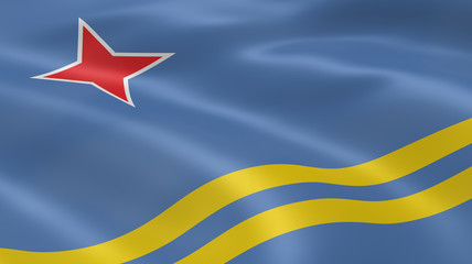 Aruban flag in the wind