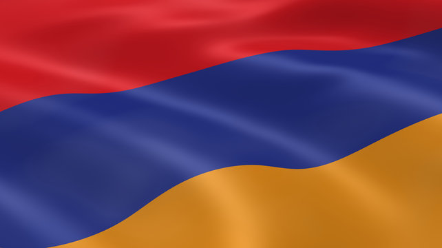 Armenian flag in the wind