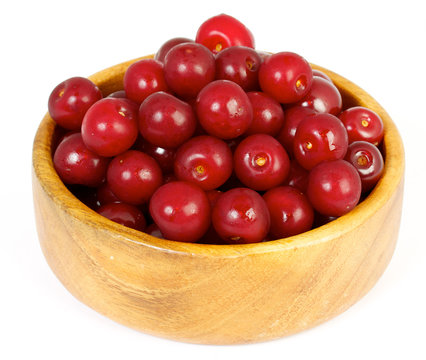 Close image of cherry isolated on white background