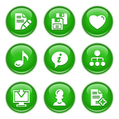 Green glossy buttons 10