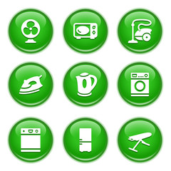 Green glossy buttons 18