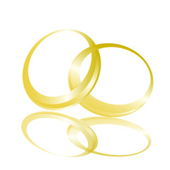 Obraz premium weeding gold ring vector illustration on white background