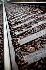 Railroad tracks to nowhere close-up