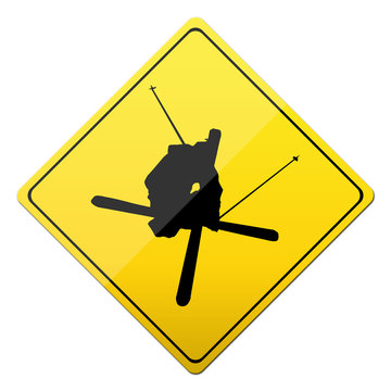 skiing, freestyle, button, sign,
