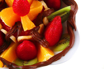 hot chocolate and fruits