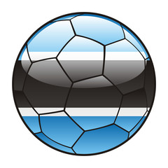 Fototapeta premium vector illustration of Botswana flag on soccer ball
