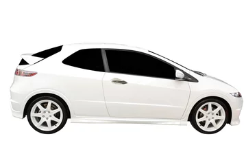 Stickers pour porte Voitures rapides new fast white car isolated