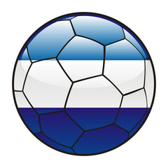 Obraz premium vector illustration of El Salvador flag on soccer ball