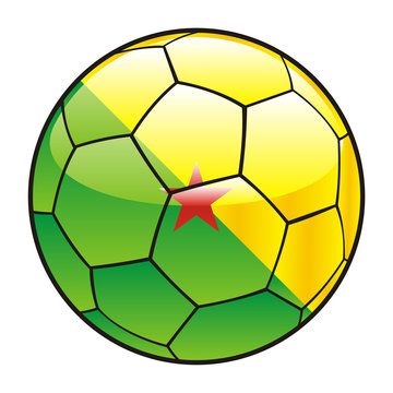 vector illustration of French Guiana flag on soccer ball