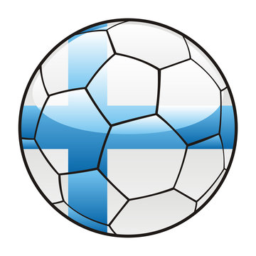vector illustration of Finland flag on soccer ball