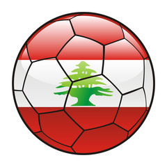 vector illustration of Lebanon flag on soccer ball