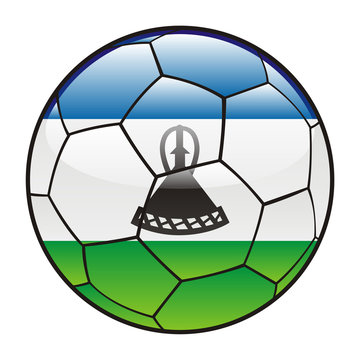 vector illustration of Lesotho flag on soccer ball