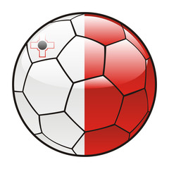 vector illustration of Malta flag on soccer ball