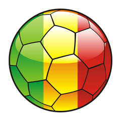 Fototapeta premium vector illustration of Mali flag on soccer ball