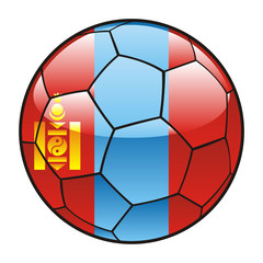 vector illustration of Mongolia flag on soccer ball