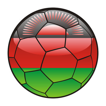recommend clip art: vector illustration of Malawi flag on soccer ball