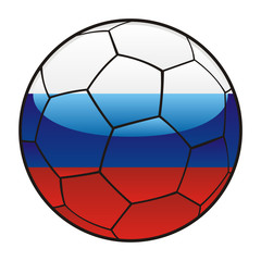 Fototapeta premium vector illustration of Russia flag on soccer ball