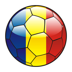 vector illustration of Romania flag on soccer ball