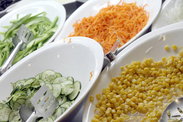 Cucumber,  sweetcorn and carrot for salad
