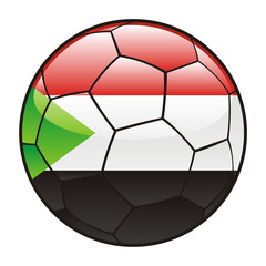 Fototapeta premium vector illustration of Sudan flag on soccer ball