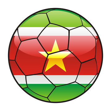 recommend clip art: vector illustration of Suriname flag on soccer ball