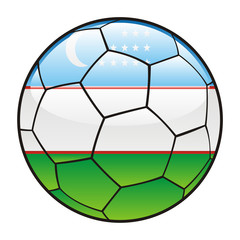 vector illustration of Uzbekistan flag on soccer ball