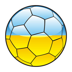 vector illustration of Ukraine flag on soccer ball