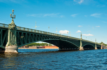 Fototapeta na wymiar Troitsky bridge in St-Petersburg, Russia