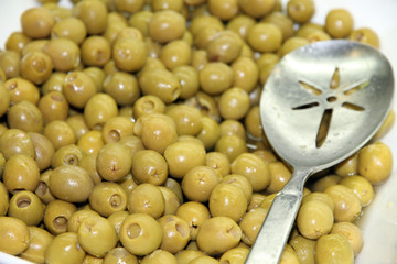 Bowl with green olives Spain