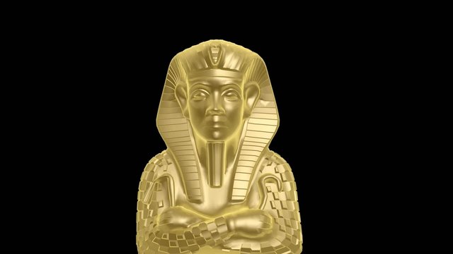 golden mummy of egypt isolated with alpha hd 1920x1080p