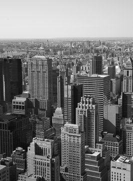 New York City panorama in black & white