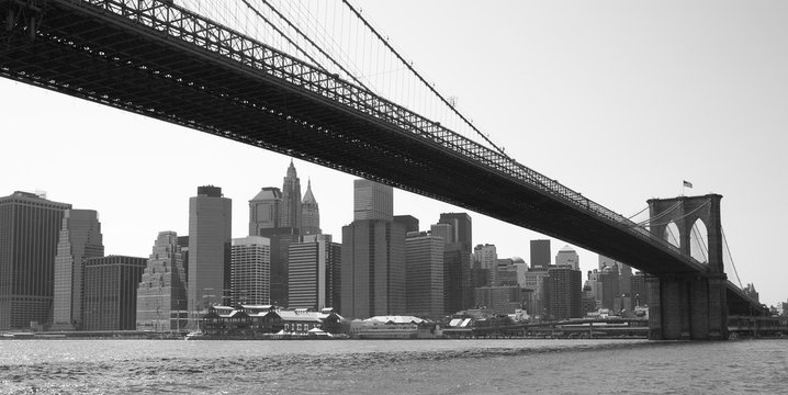 Fototapeta Most Brookliński w Nowym Jorku czarno-biały