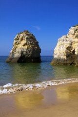 Fototapeta na wymiar Portuguese Algarve beach, in the southern of Portugal