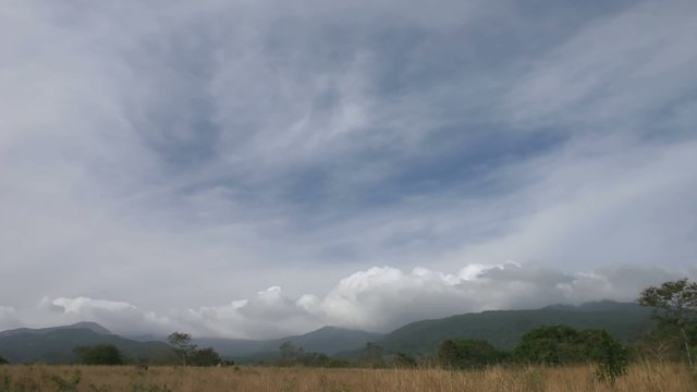 Time Lapse Movie fast clouds over Mountains in Costa Rica
