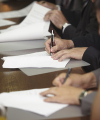 signature contract signing business office